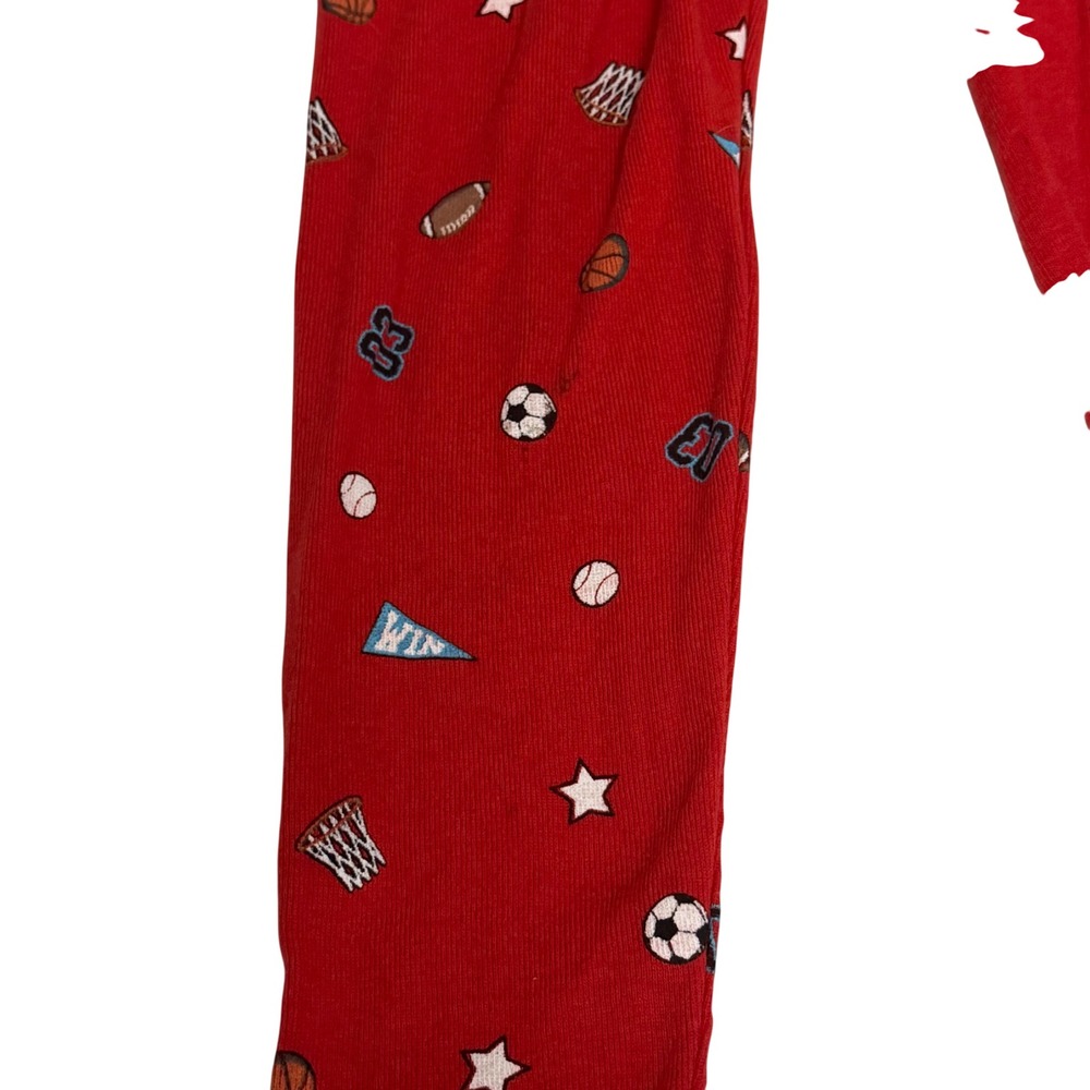 Highland Originals Kids Red Sports Pajama Set Play Now Sleep Later Size 5/6 - Picture 6 of 9